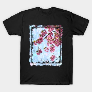 Japanese Cherry Blossom Sakura Tree Branch Collage Art 67 T-Shirt